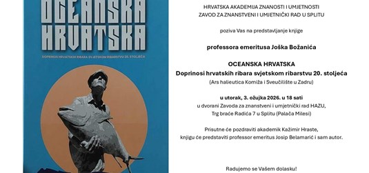 Predstavljanje knjige professora emeritusa Joška Božanića „Oceanska Hrvatska